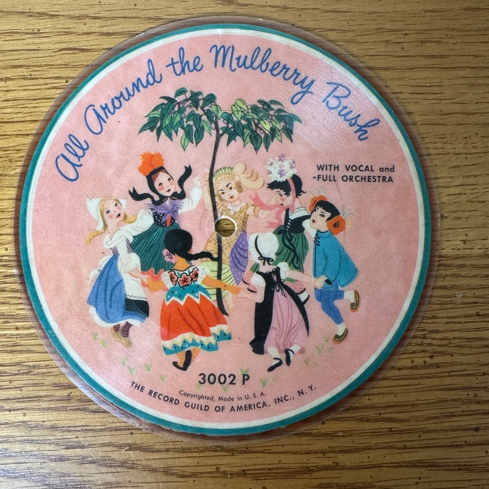 Vintage 1940s Voco Round‎ the Mulberry Bush Tisket a Tasket Picture disc Record